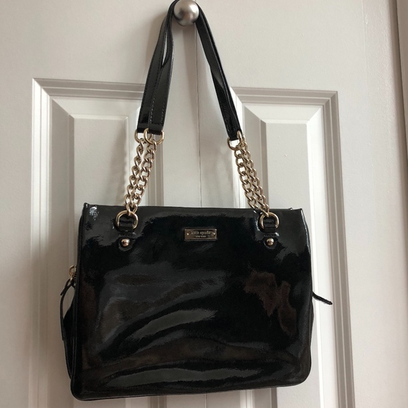 kate spade black purse with chain